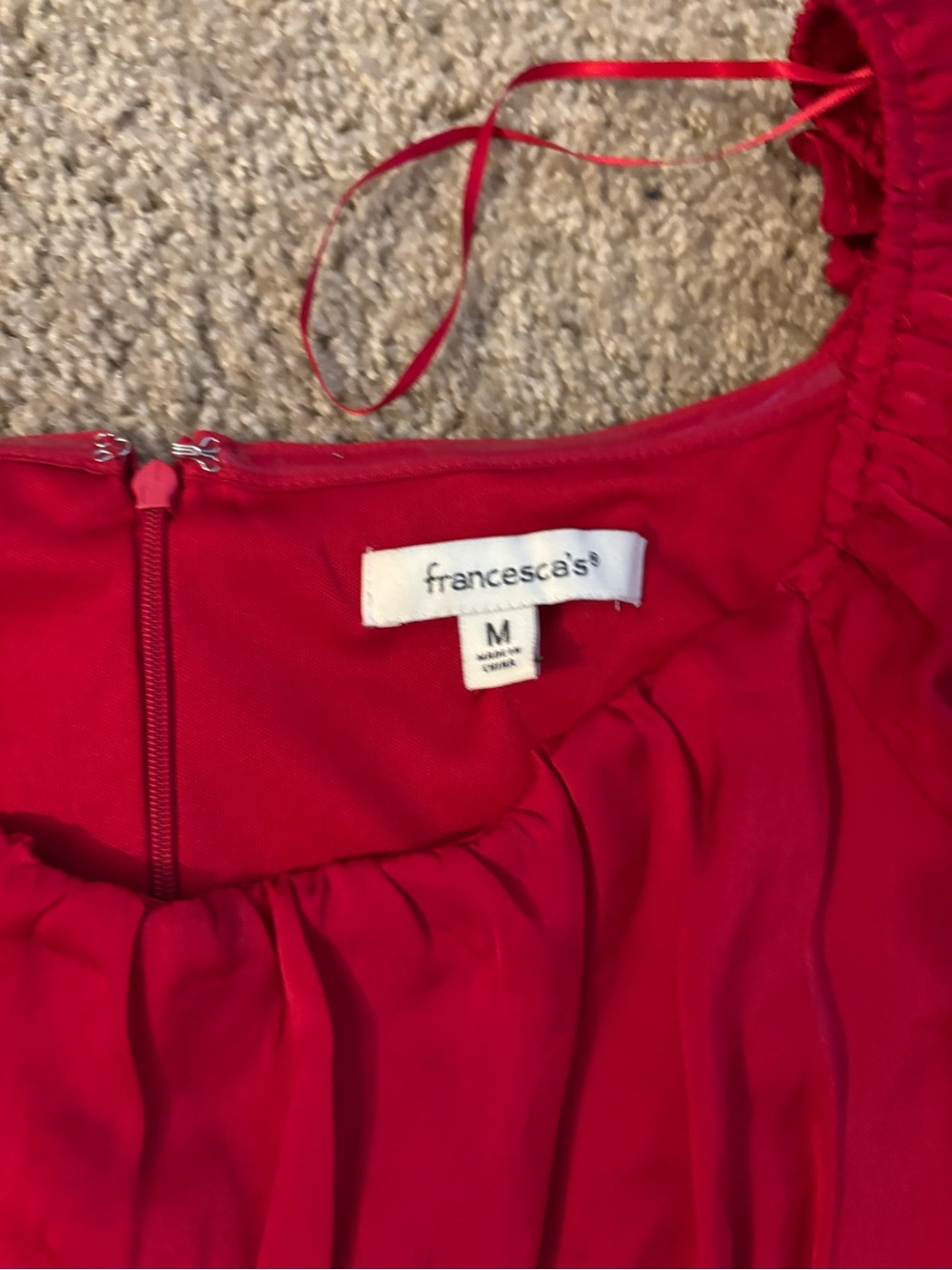 Francesca's Bright Red Ruffle romper - Picture 2 of 3